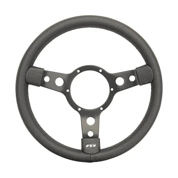 Mountney Traditional 15" 3 Spoke Semi-Dished Black Vinyl Steering Wheel With Black Centre Mountney Classic - Mountney Classic