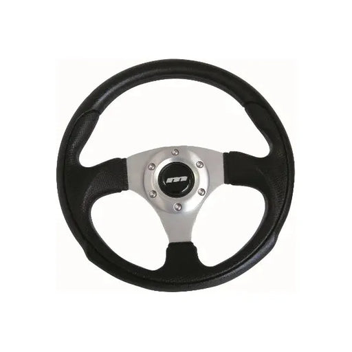 Mountney 'M' Range 300mm 3 Spoke Semi-Dished Black Moulded Steering Wheel With Silver Centre Mountney Classic - Mountney Classic