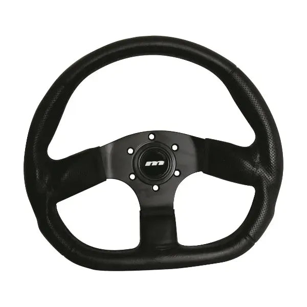 Mountney 'M' Range 350mm 3 Spoke Semi-Dished Corsa D Flat Bottomed Black Moulded Steering Wheel With Black Centre Mountney Classic - Mountney Classic
