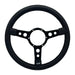 Mountney Traditional 13" 3 Spoke Semi-Dished Black Leather Steering Wheel With Black Centre Mountney Classic - Mountney Classic