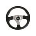 Mountney 'M' Range 320mm 3 Spoke Semi-Dished Black Moulded Steering Wheel With Silver Centre Mountney Classic - Mountney Classic