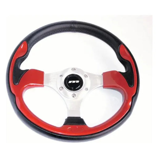 thumbnail image 2 of Mountney 14 Inch Black Vinyl Steering Wheel - Polished Semi-Dished Center - Classic Car 2 of 3